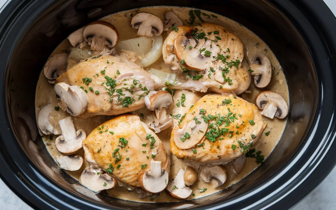 Chicken with Cream of Mushroom Soup Slow Cooker