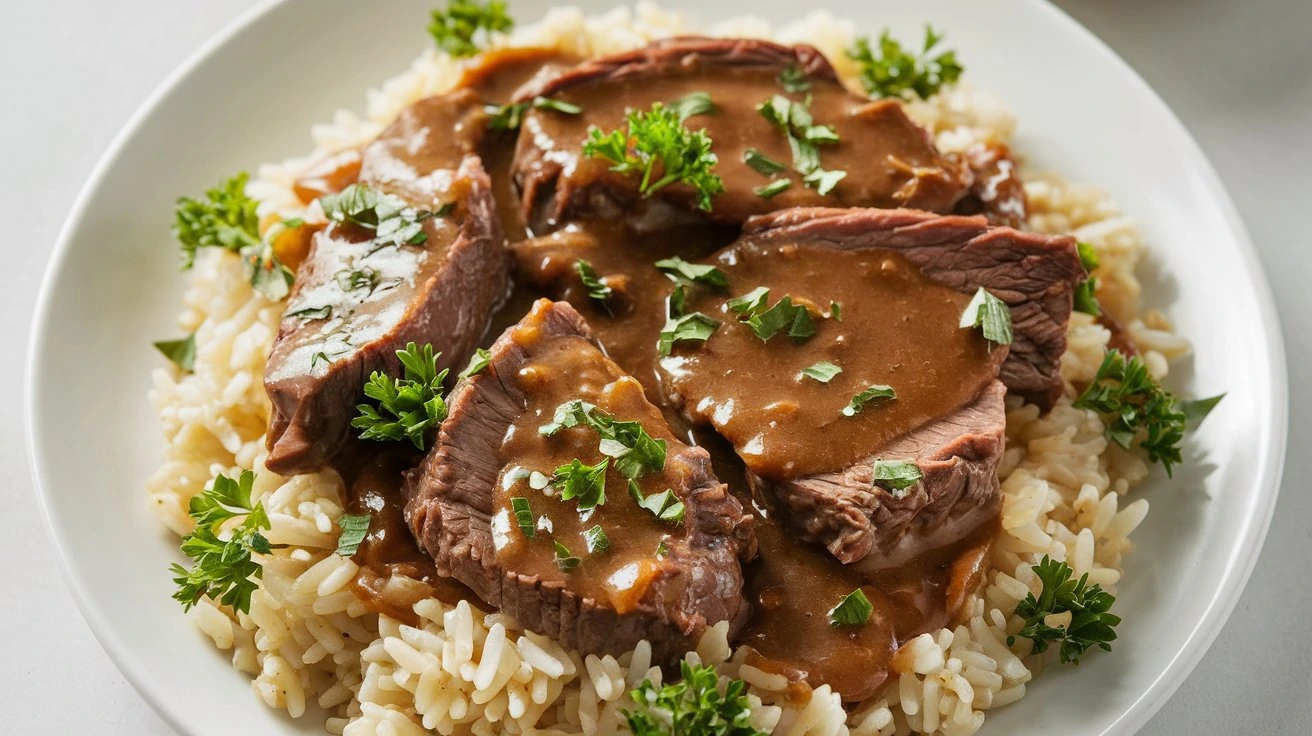 Slow Cook Beef Tips and Gravy