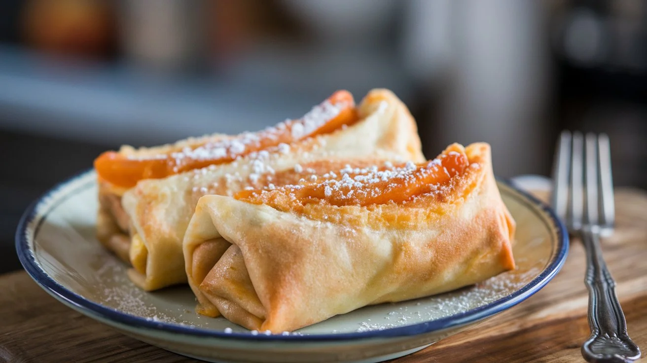 Peach Cobbler Egg Rolls