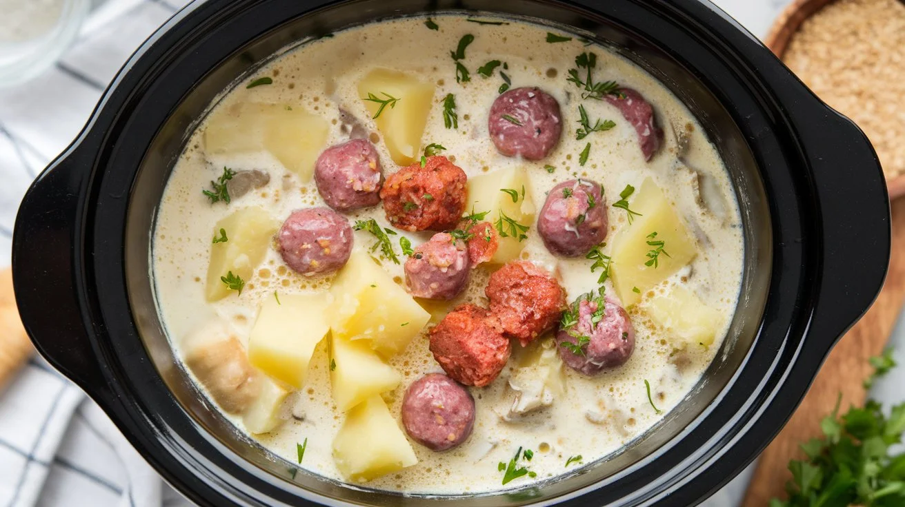 creamy potato and hamburger soup crockpot